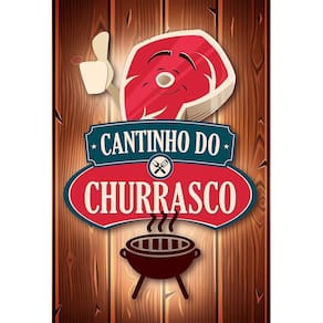 Placa Decorativa 30X20 Cm Cantinho Do Churrasco