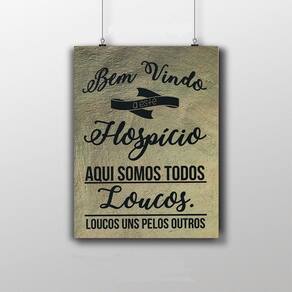 Placa Decorativa Frase "Somos todos loucos" 20X30Cm