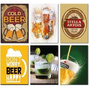 Kit 6 Placas Decorativas Mdf 3Mm A4 21X29,7Cm. Bebidas 02