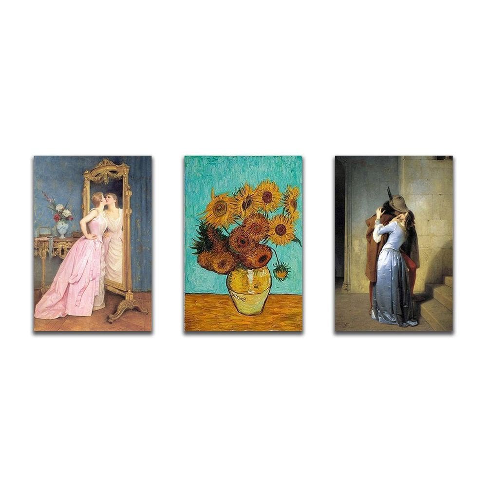 Placas Decorativas Obras De Arte Para Parede 3 Peças Mdf