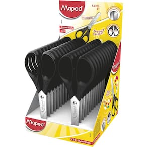 Tesoura Escolar 13Cm Maped Essentials Preta Com 24 Unidades