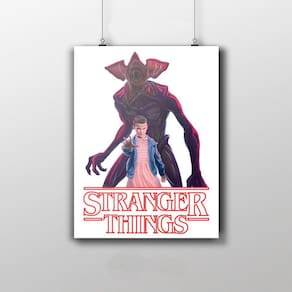 Placa Decorativa Stranger Things - Onze E Demogorgon
