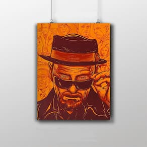 Placa Decorativa Heisenberg Breaking Bad Série Desenho Artwork