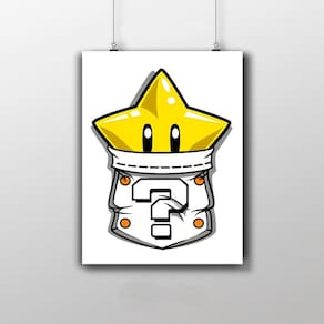 Placa Decorativa Estrela Do Super Mario Game 3