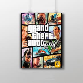 Placa Decorativa Gta V Game Poster Gta 5
