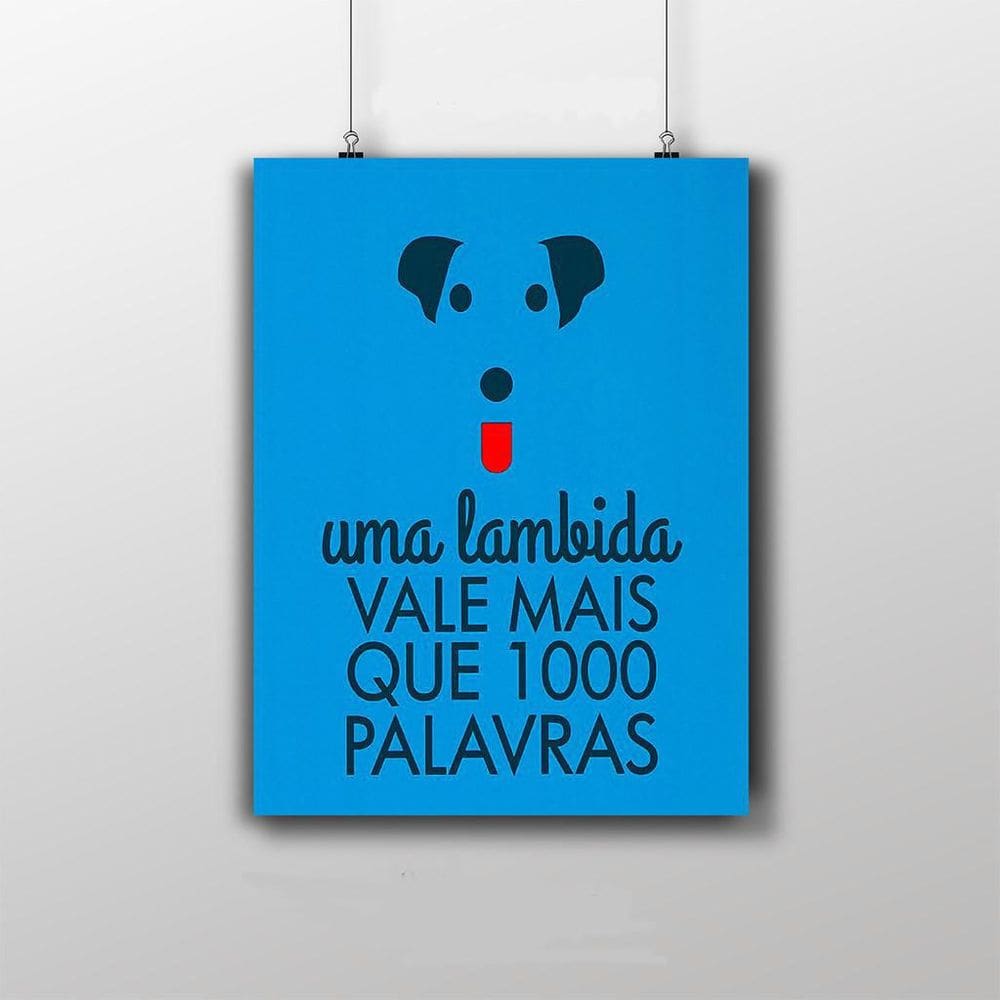Placa Decorativa Cão Frase Lambida 20X30Cm