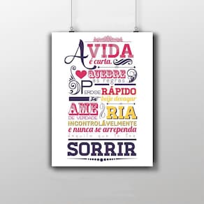 Placa Decorativa Frase - A Vida É Curta