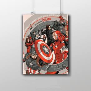 Placa Decorativa - Guerra Civil Marvel