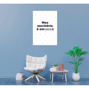 Placa Decorativa Frase Meu Escritório É Em Casa Simples