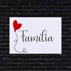 Placa Decorativa Frase Família Coração