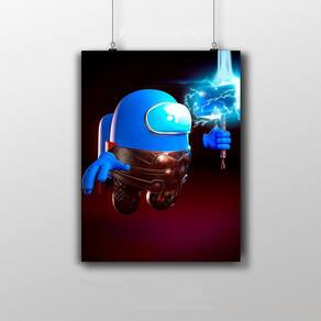Placa Decorativa Among Us Personagem Thor Game 20X30