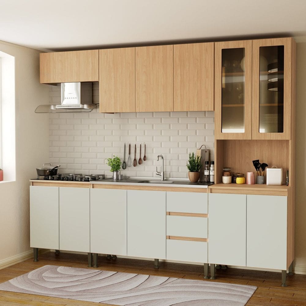 Cozinha Rebeca 02 - 2600 X 2200 X 520 Mel/Off White