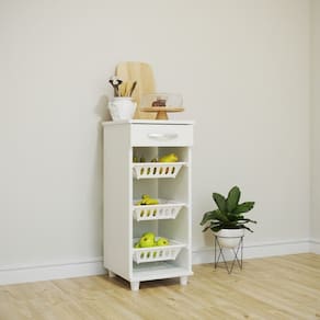 Fruteira para Cozinha 1 Gaveta 3 Bandejas Branco