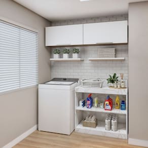 Lavanderia Modulada 2 Amários Tex 107 Carvalho/Branco