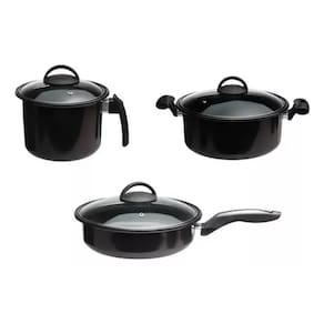 Jogo De Panelas 3 Peças Indução Cooktop Lenha E Gás
