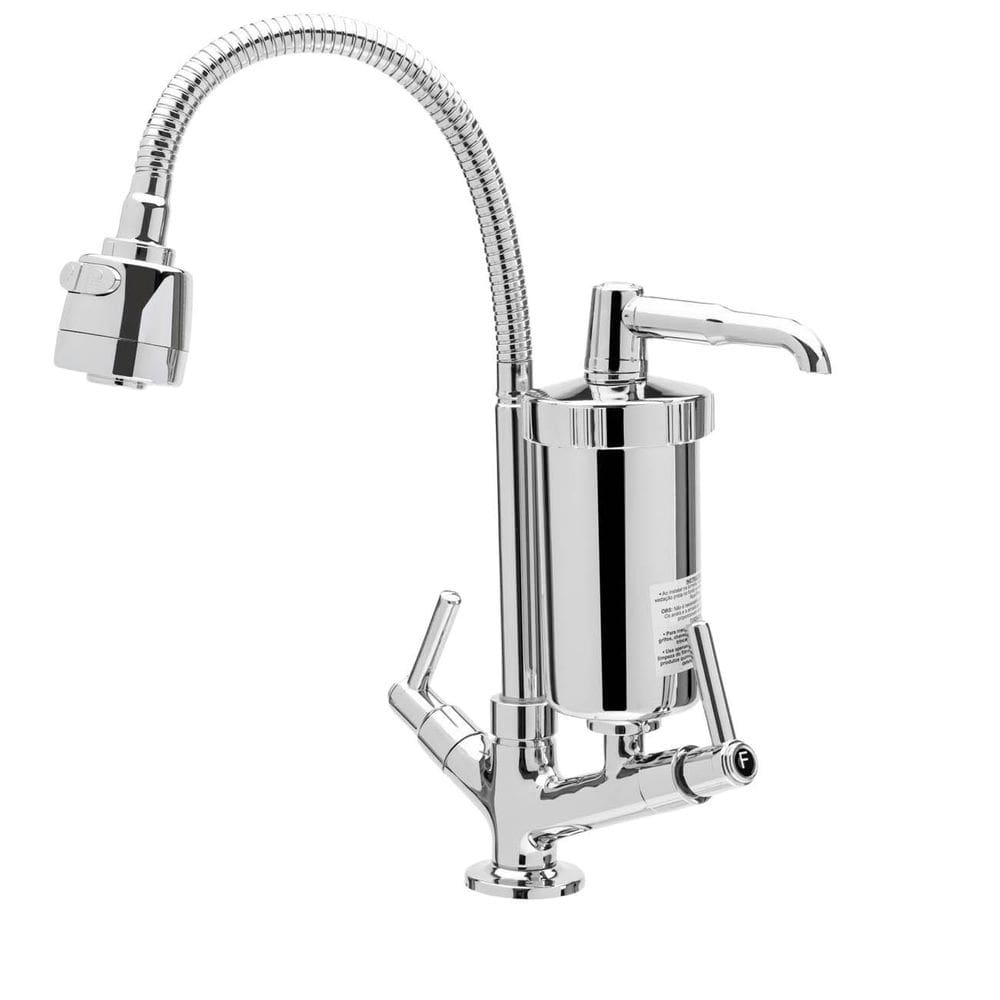 Torneira Gourmet Filtro Bancada Cromada 1/2 - 2 Refis