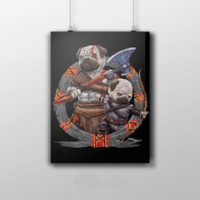 Placa Decorativa Pug Of War - God Of War Temática