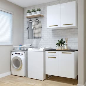 Lavanderia Modulada 1 Armário Aéreo e Balcão Itajaí Branco
