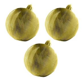 18 Bolas De Natal Espiral Dourada 6Cm Pendente Para Árvore