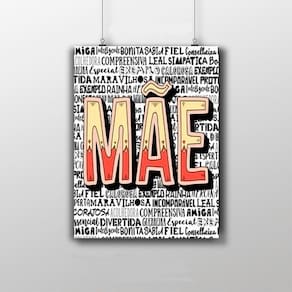 Placa Decorativa Mãe Palavras 20X30Cm Presente Mãe Quadro
