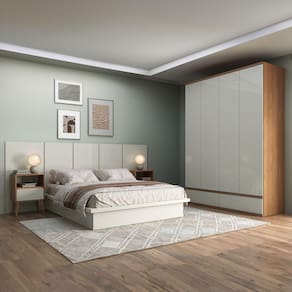 Cabeceira Lisa 280 Cm X 118 Cm Quarto Off White
