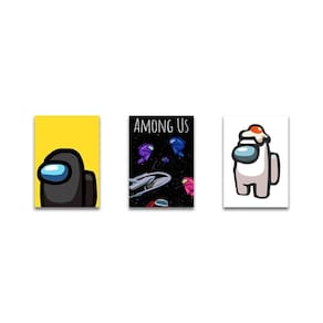 Kit 3 Placas Decorativas Among Us Game Decorativo Mdf