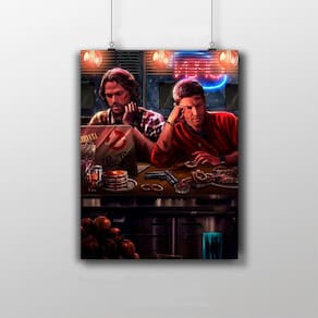 Placa Decorativa Dean E Sam - Supernatural Wallpaper