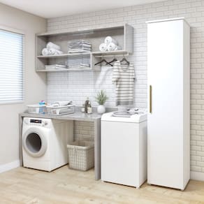 Lavanderia Modulada Florianópolis 1 Porta e 4 Prateleiras Branco