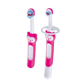 Escova De Dentes Mam 5+ Learn Brush 8308 Rosa Menina Dupla