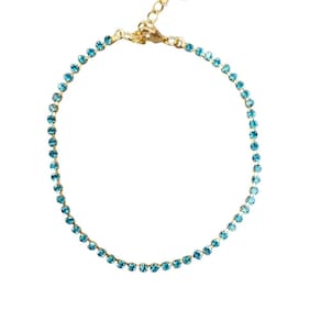 Pulseira Armazém Rr Bijoux Fio De Strass Azul
