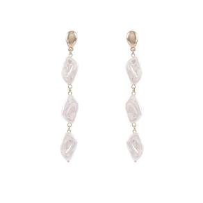 Brinco Comprido Armazem Rr Bijoux Pedra Fosca Dourado