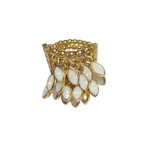 Anel Armazem Rr Bijoux Pingentes Cristais Swarovski Dourado