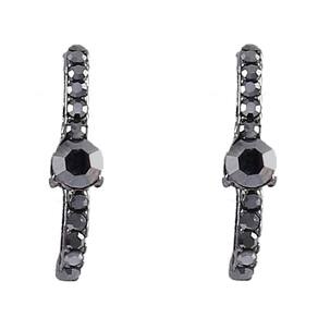 Brinco Armazzem Rr Bijoux Ear Hook Cristais Grafite