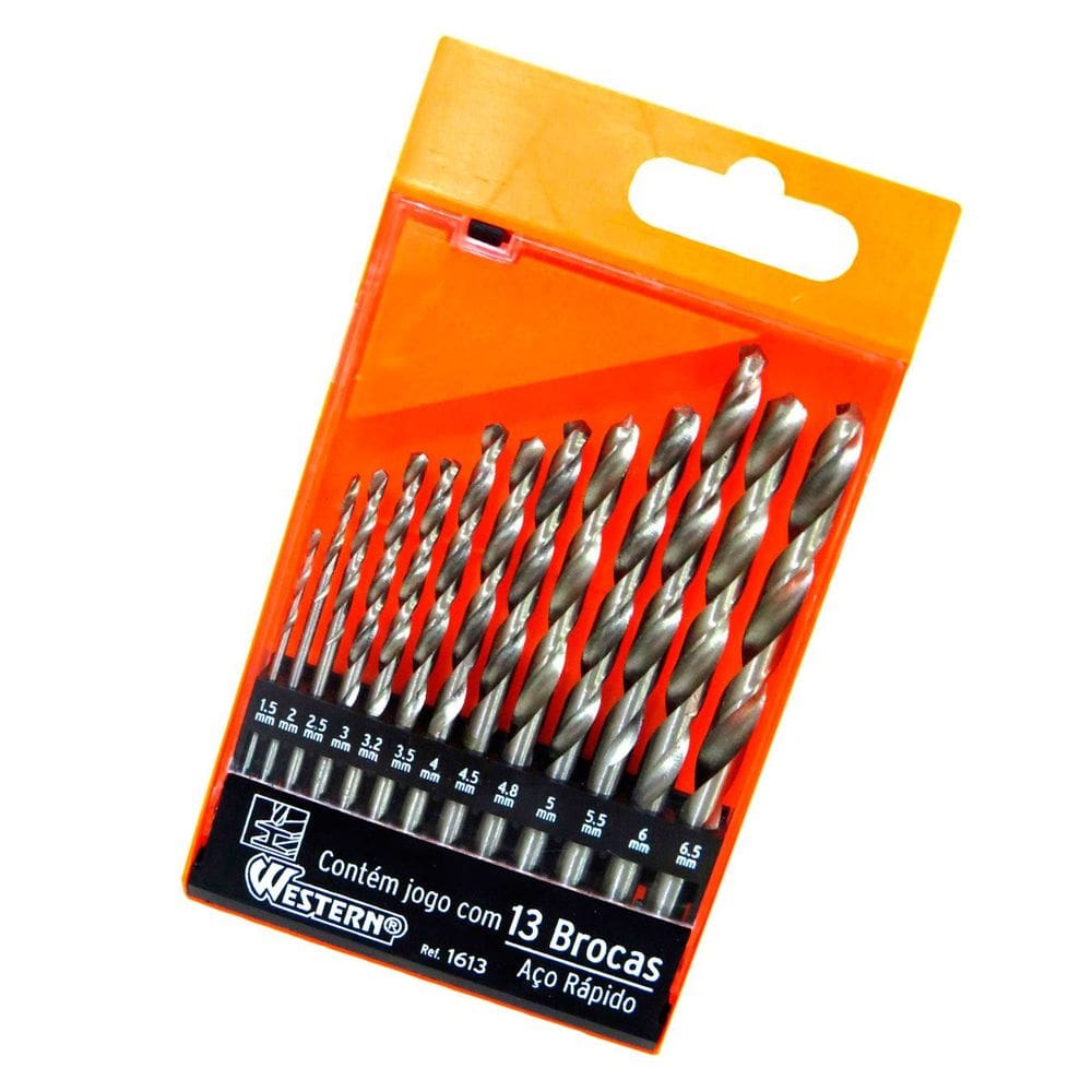 Jogo De Broca 13 Peças Aço Rápido Western