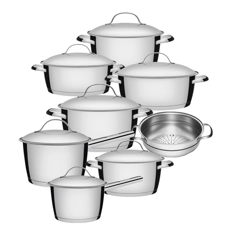 Jogo de Panelas 7 Peças + Cozi-Vapore Allegra em Aço Inox Fundo Triplo Tramontina