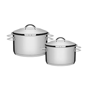 Caçarola Funda 20 cm 3,6 L + Caçarola Funda 24 cm 6,1 L Solar em Aço Inox Fundo Triplo Tramontina