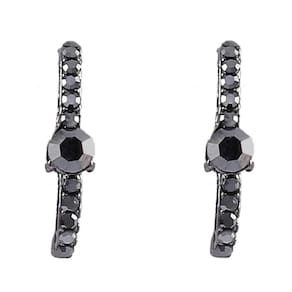 Brinco Armazzem Rr Bijoux Ear Hook Cristais Grafite