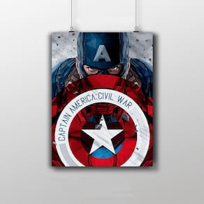 Placa Decorativa - Capitão América - Guerra Civil