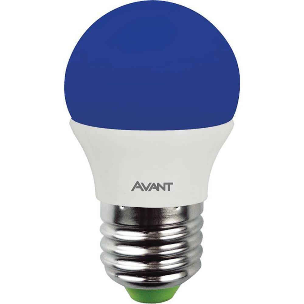 Kit 10 Lâmpadas Led Bolinha E27 Azul 4W Bivolt Avant
