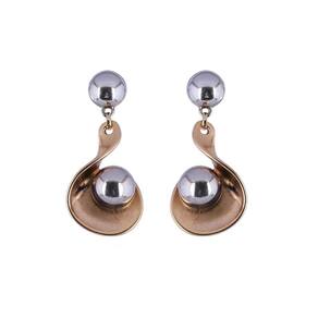 Brinco Grande Armazem Rr Bijoux Redondo Prata E Dourado
