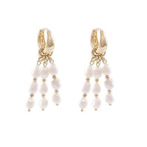 Brinco Armazem Rr Bijoux Argola Com Pérolas Dourado