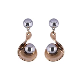 Brinco Grande Armazem Rr Bijoux Redondo Prata E Dourado