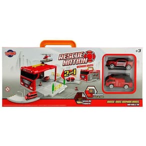 Base de Bombeiros c/ Carrinhos - Plástico - Inmetro