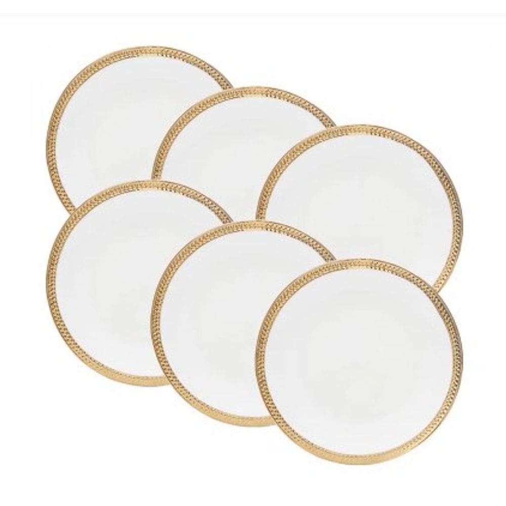 Conjunto 6 Pratos de Porcelana para Sobremesa Paddy 19cm - Wolff