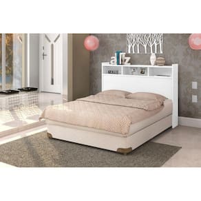Cabeceira Queen com Nichos Melissa Box Branco