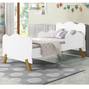 Cama Infantil Angel Branca com Colchão