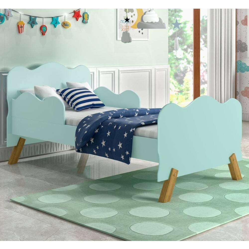 Cama Infantil Nuvenzinha Verde com Colchão