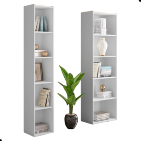 Conjunto Estante Livreiro 4 Prateleiras Julia Ruby Branco