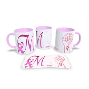 Canecas Rosa de Porcelana Personalizadas Outubro Rosa
