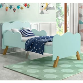 Mini Cama Infantil com Guarda Nuvenzinha Verde